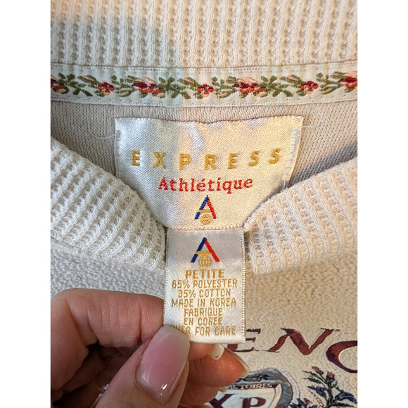 VTG 90s Express Athleisure Embroidered Collegiate Academia Crew Neck Sweatshirt - Picture 6 of 7